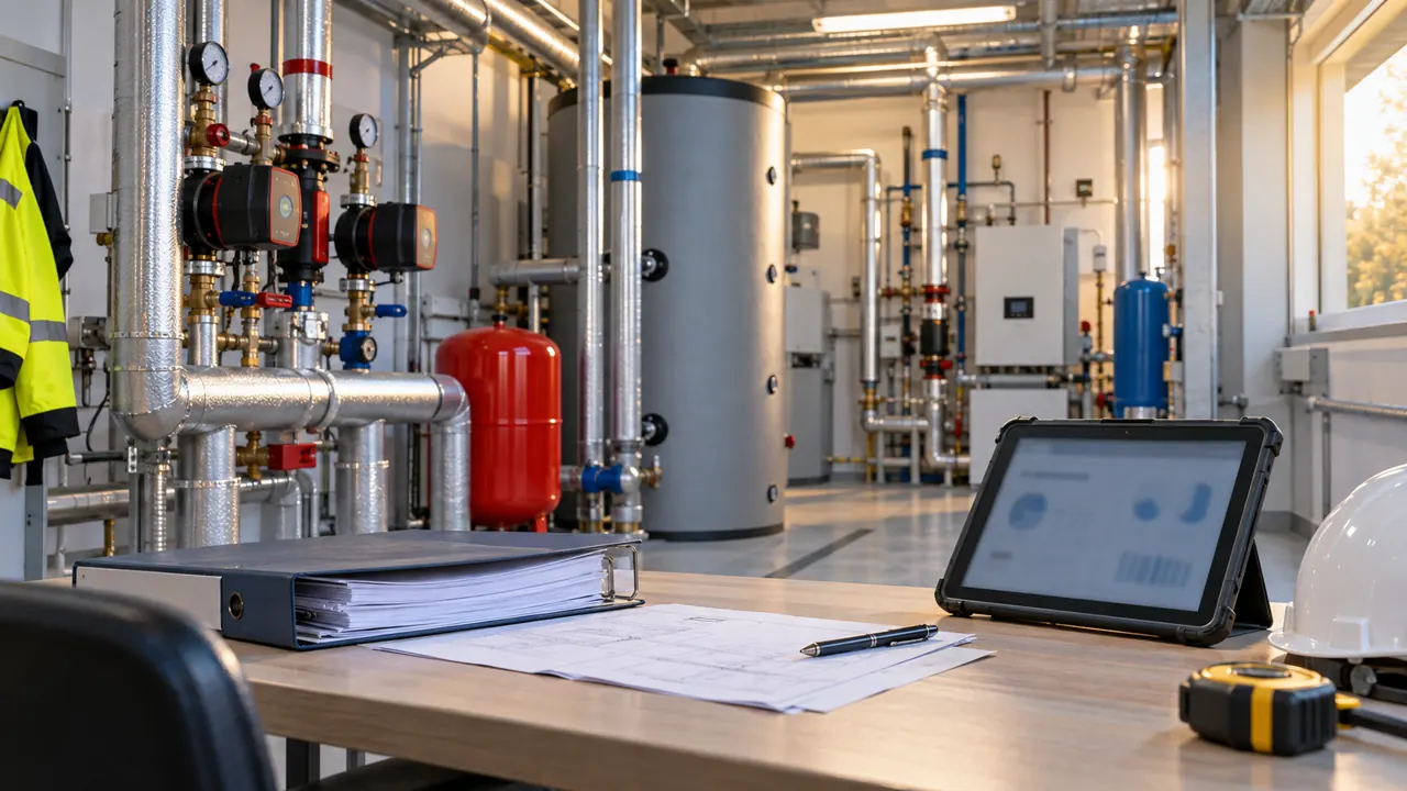 Technická miestnosť s dokumentáciou a pracovným tabletom