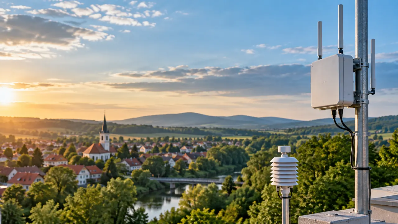 Komunikačná brána a environmentálny senzor nad obcou